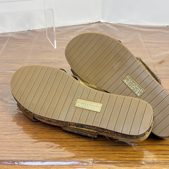 Kenneth Cole reaction Women's Gold Leopard Sandals. Size 6.5. NWOT. - Picture 5 of 6